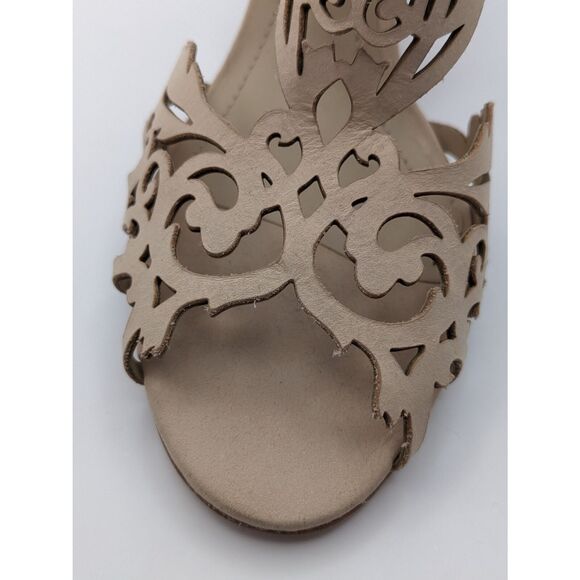 Klub Nico Marcela 3 Laser Cutout Heels Size 11 Nude Nubuck MSRP $225 - Picture 4 of 12